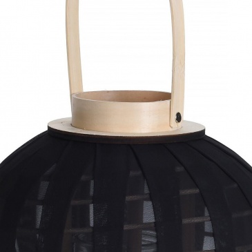 Lampion latarnia ze szklanym wkładem czarny ogrodowy dekoracyjny 22x24 cm