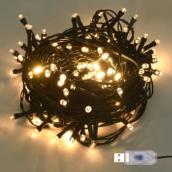 Lampki led, 300 diod, ciepła biel, 30 m, pvc