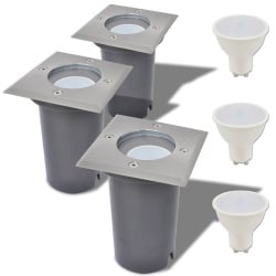 Lampy najazdowe LED, 3 szt., kwadratowe