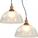 Lampy wiszące, 2 szt., przezroczyste, okrągłe, 30 cm, E27