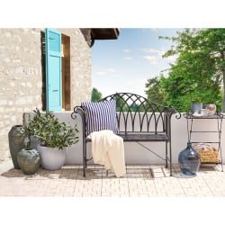 ławka ogrodowa milazzo 130 cm metal czarny ławka ogrodowa milazzo 130 cm metal czarny