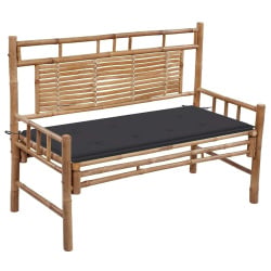 ławka ogrodowa z poduszką, 120 cm, bambusowa ławka ogrodowa z poduszką, 120 cm, bambusowa