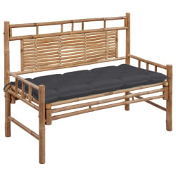 ławka ogrodowa z poduszką, 120 cm, bambusowa ławka ogrodowa z poduszką, 120 cm, bambusowa