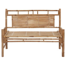 ławka ogrodowa z poduszką, 120 cm, bambusowa ławka ogrodowa z poduszką, 120 cm, bambusowa