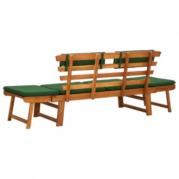ławka ogrodowa z poduszkami, 2-w-1, 190 cm, drewno akacjowe