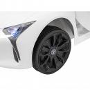 Lexus lc500 na akumulator dla dzieci biały + pilot + wolny start + eva + audio led
