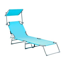 Leżak ogrodowy FOLIGNO Rozkładany Metal Turkusowy