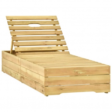 Leżak z antracytową poduszką, impregnowane drewno sosnowe