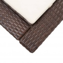 Leżak z poduszką, brązowy, polirattanowy