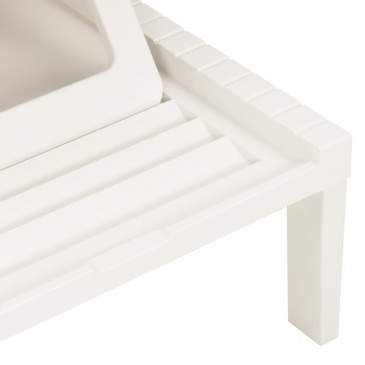 Leżak z poduszką, plastikowy, biały