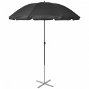 Leżaki z parasolem, aluminiowe, czarne