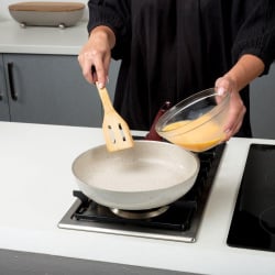 Łopatka kuchenna, drewniana, bambusowa, z silikonowym uchwytem