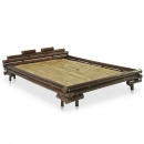 Łóżko bambusowe, 140 x 200 cm, ciemny brąz