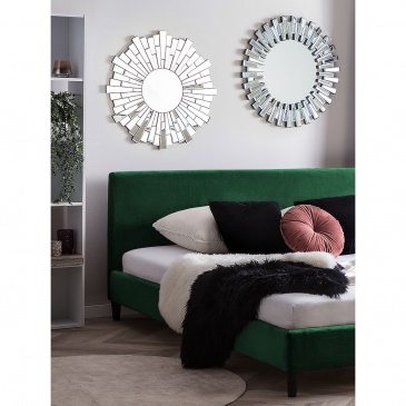 Łóżko ciemnozielone tapicerowane welwet 160 x 200 cm Danimarca BLmeble