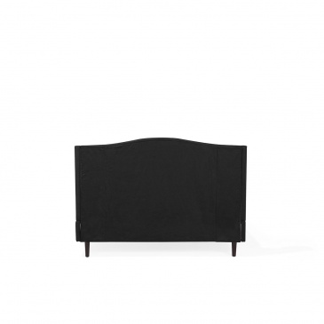 Łóżko czarne tapicerowane ze stelażem 140 x 200 cm COLMAR
