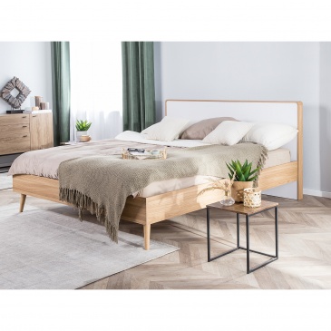 Łóżko drewniane 160 x 200 cm jasnobrązowe SERRIS