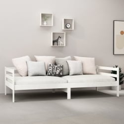 łóżko dzienne z materacem, 90x200 cm, białe, drewno sosnowe łóżko dzienne z materacem, 90x200 cm, białe, drewno sosnowe