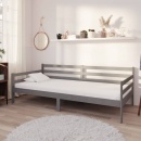 łóżko dzienne z materacem, 90x200 cm, szare, drewno sosnowe