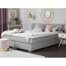 Łóżko kontnentalne tapicerowane jasnoszare 140 x 200 cm ADMIRAL