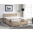 Łóżko kontynentalne 160x200 cm - Łóżko tapicerowane - Silvano beżowe