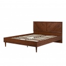 Łóżko LED 180 x 200 cm ciemne drewno MIALET