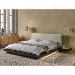 Łóżko LED Boucle ZEN 160 x 200 cm LED Jesion ciemny