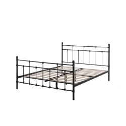 Łóżko metalowe 140 x 200 cm czarne LYNX Łóżko metalowe 140 x 200 cm czarne LYNX