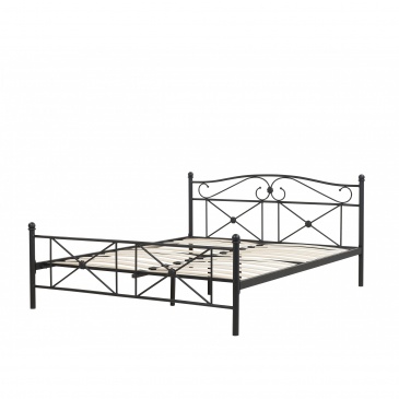 Łóżko metalowe 140 x 200 cm czarne RODEZ