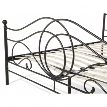 Łóżko metalowe 180 x 200 cm czarne LYRA