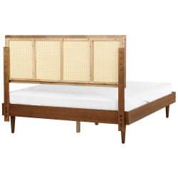 łóżko rattan auray 160 x 200 cm brązowy