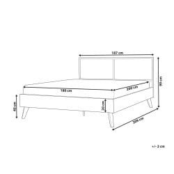 łóżko rattan monpazier 180 x 200 cm ciemnobrązowy