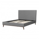 Łóżko szare tapicerowane 160 x 200 cm BAYONNE