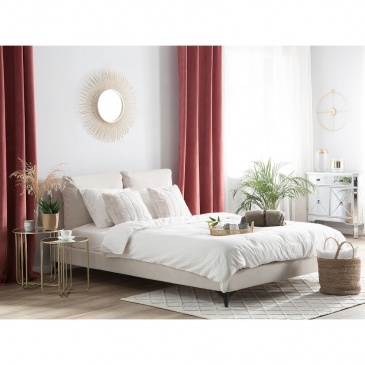 Łóżko tapicerowane 180 x 200 cm beżowe MELLE