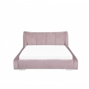 Łóżko welur różowe 160 x 200 cm NANTES