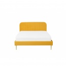 Łóżko welurowe 160 x 200 cm żółte FLAYAT