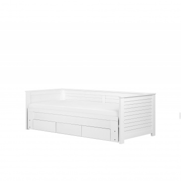 Łóżko wysuwane drewniane 90 x 200 cm białe CAHORS