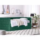 Łóżko wysuwane welurowe 90 x 200 cm zielone GASSIN