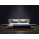 Łóżko z LED 180 x 200 cm brązowe ZEN