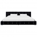 Łóżko z materacem memory, czarne, aksamit, 180 x 200 cm