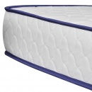 Łóżko z materacem memory, tkanina, beżowe, 180 x 200 cm