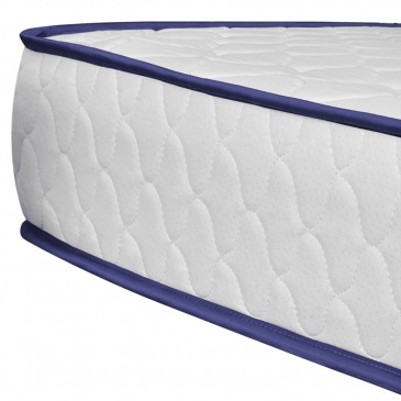 Łóżko z materacem memory, tkanina, beżowe, 90x200 cm