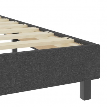 Łóżko z materacem sprężynowym, ciemnoszare, tkanina, 180x200 cm