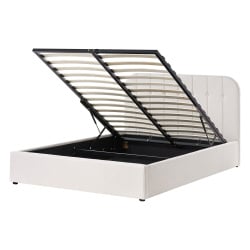 Łóżko z pojemnikiem  CHALLANS 140 x 200 cm Złamana biel