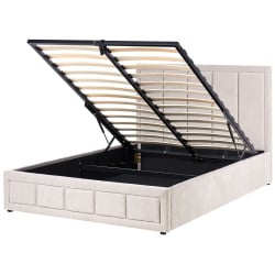Łóżko z pojemnikiem Szenil QUIBERON 140 x 200 cm Beżowy