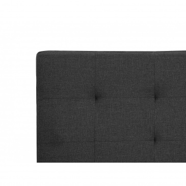 Łóżko z szufladami tapicerowane 180 x 200 cm ciemnoszare LA ROCHELLE