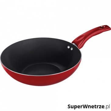 Patelnia 28cm wok Ecolor Lamart czerwona