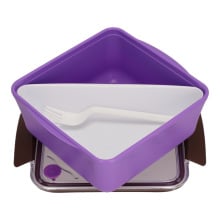 Lunch box divided z widelcem 2,6l         fioletowy