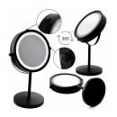 Lusterko do makijażu stojące z podświetleniem led czarne - yoka