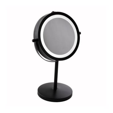 Lusterko do makijażu stojące z podświetleniem led czarne - yoka