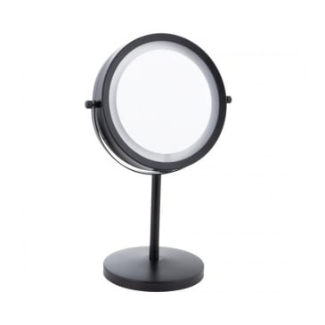 Lusterko do makijażu stojące z podświetleniem led czarne - yoka